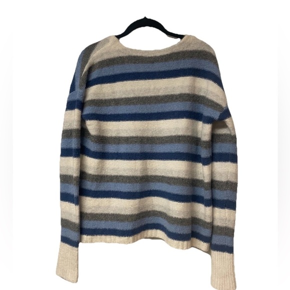 GAP Multi-color stripe sweater Blue, gray, white Wool Alpaca blend Size M - Picture 7 of 7